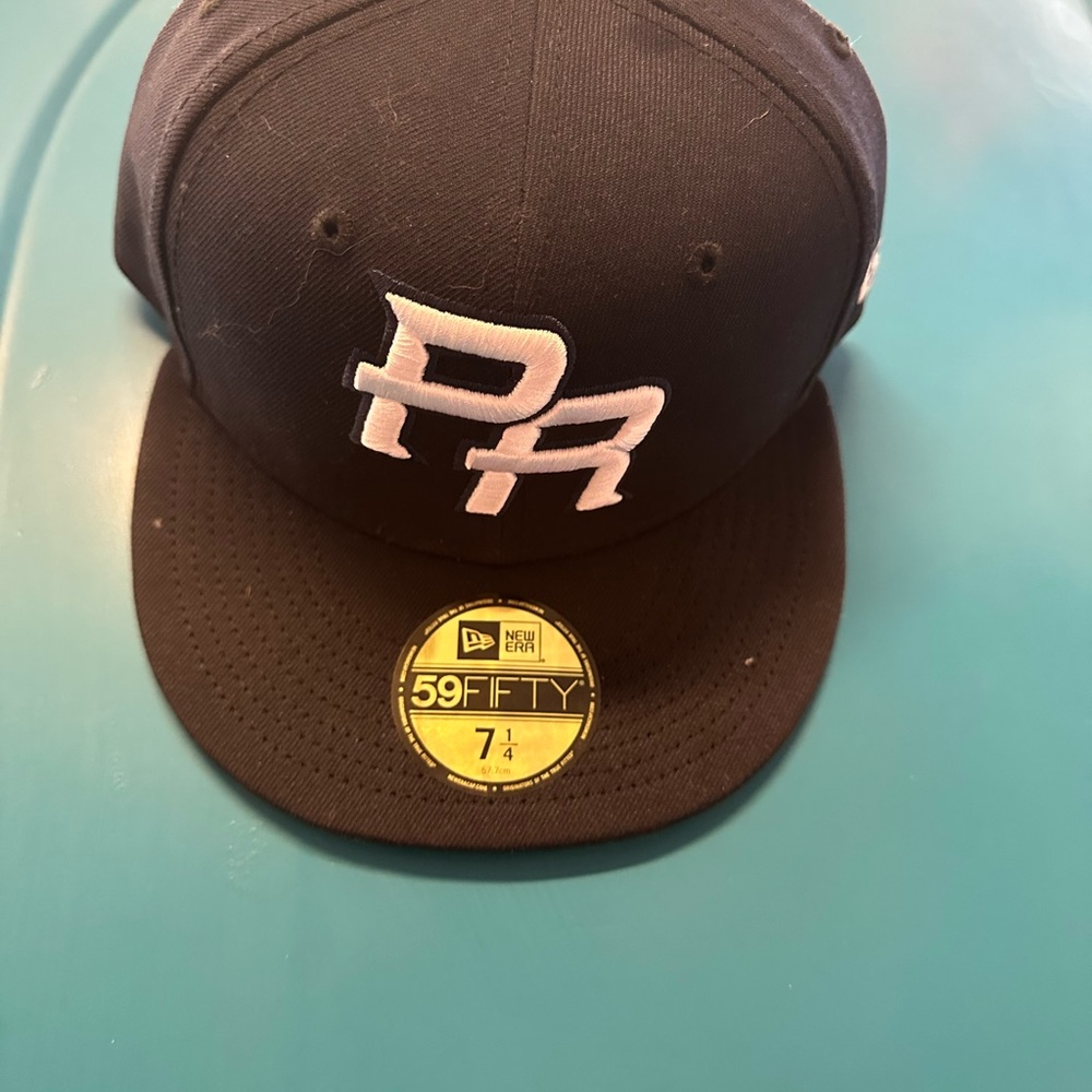 New Era 59FIFTY Fitted Hat with Puerto Rico Logo in Black & White